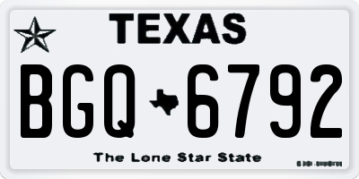 TX license plate BGQ6792