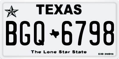 TX license plate BGQ6798