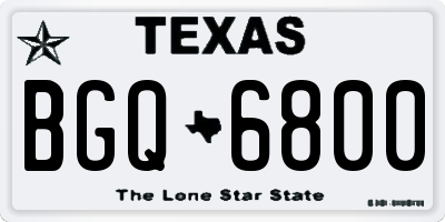 TX license plate BGQ6800