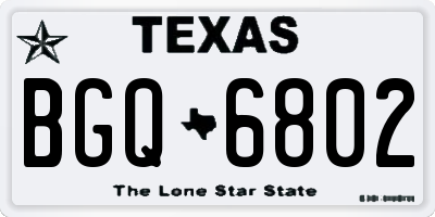 TX license plate BGQ6802