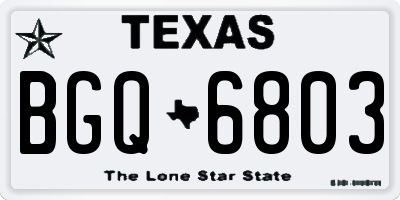 TX license plate BGQ6803
