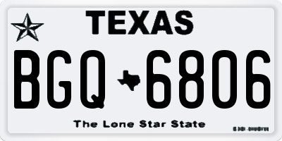 TX license plate BGQ6806