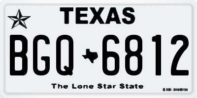 TX license plate BGQ6812