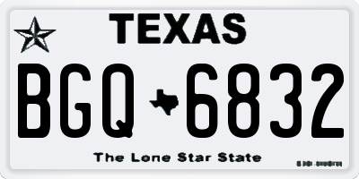 TX license plate BGQ6832
