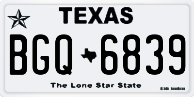 TX license plate BGQ6839