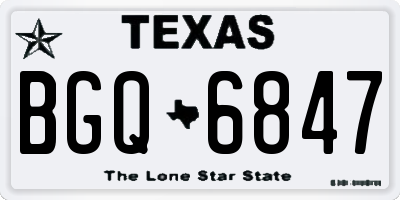 TX license plate BGQ6847