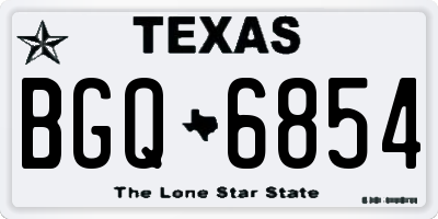 TX license plate BGQ6854