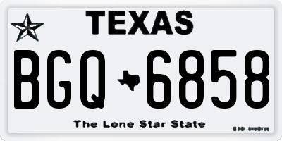 TX license plate BGQ6858