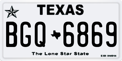 TX license plate BGQ6869