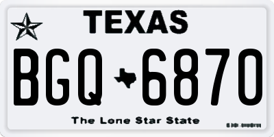 TX license plate BGQ6870