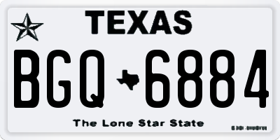 TX license plate BGQ6884