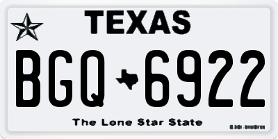 TX license plate BGQ6922