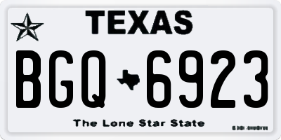 TX license plate BGQ6923