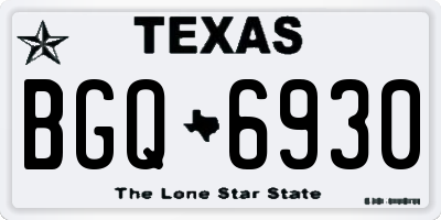 TX license plate BGQ6930