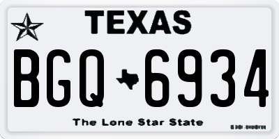 TX license plate BGQ6934