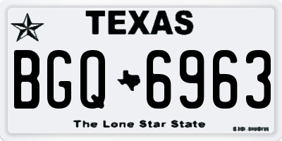 TX license plate BGQ6963