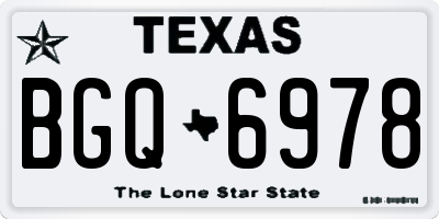 TX license plate BGQ6978