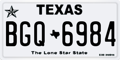 TX license plate BGQ6984