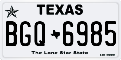 TX license plate BGQ6985