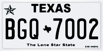TX license plate BGQ7002
