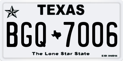 TX license plate BGQ7006