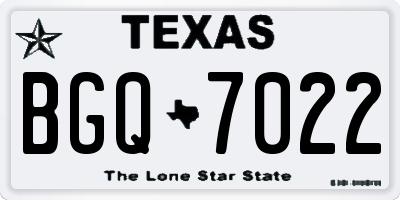TX license plate BGQ7022