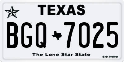 TX license plate BGQ7025