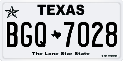 TX license plate BGQ7028