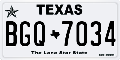 TX license plate BGQ7034