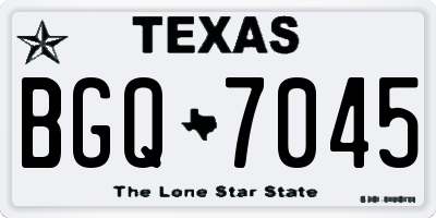TX license plate BGQ7045