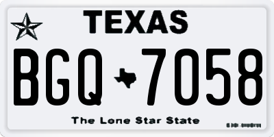 TX license plate BGQ7058