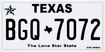 TX license plate BGQ7072