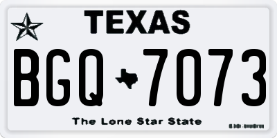 TX license plate BGQ7073