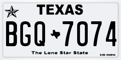 TX license plate BGQ7074