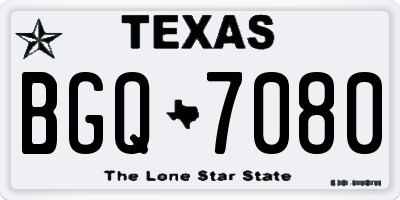 TX license plate BGQ7080
