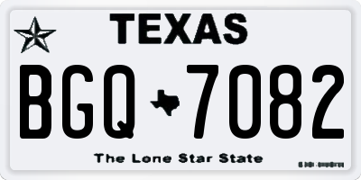 TX license plate BGQ7082