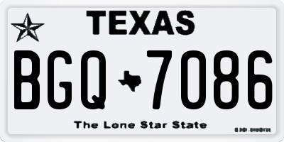 TX license plate BGQ7086