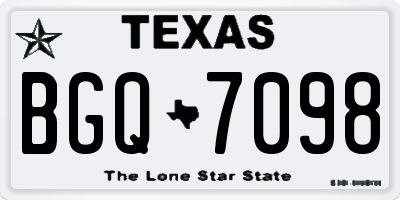 TX license plate BGQ7098
