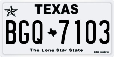 TX license plate BGQ7103