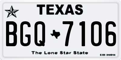TX license plate BGQ7106