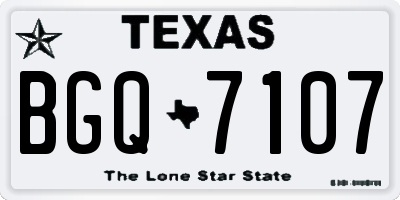 TX license plate BGQ7107