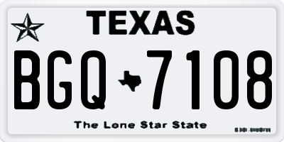 TX license plate BGQ7108