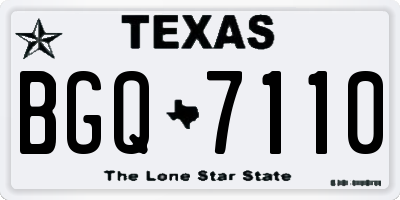 TX license plate BGQ7110