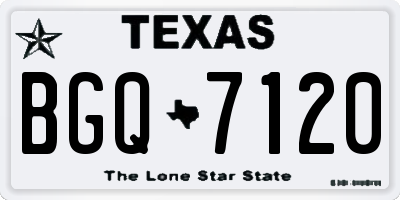 TX license plate BGQ7120