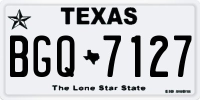 TX license plate BGQ7127