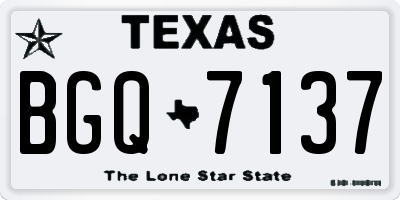 TX license plate BGQ7137