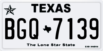 TX license plate BGQ7139