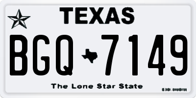 TX license plate BGQ7149
