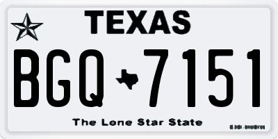 TX license plate BGQ7151