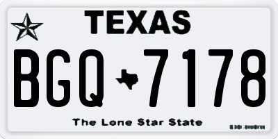 TX license plate BGQ7178